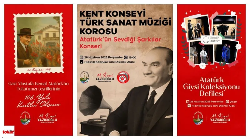 2025 Yılında Atatürk'ün Tokat'a Gelişinin 106. Yılı Coşkuyla Kutlanacak