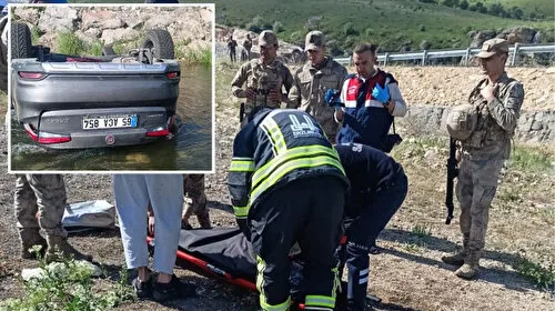 Erzurum'da araçla dereye savrulan araçta bir aile hayatını kaybetti