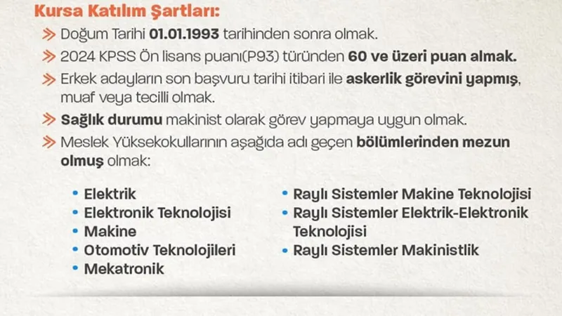 İŞKUR'dan Gençlere Müjdeli Haber: 140 Kişiye Tren Makinistliği Eğitimi ve İstihdam Garantisi!