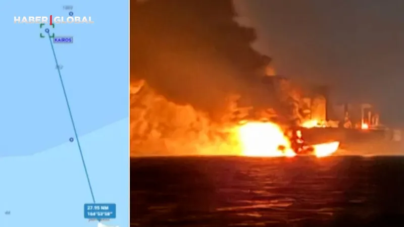 Karadeniz’deki iki geminin patlama anı kamerada