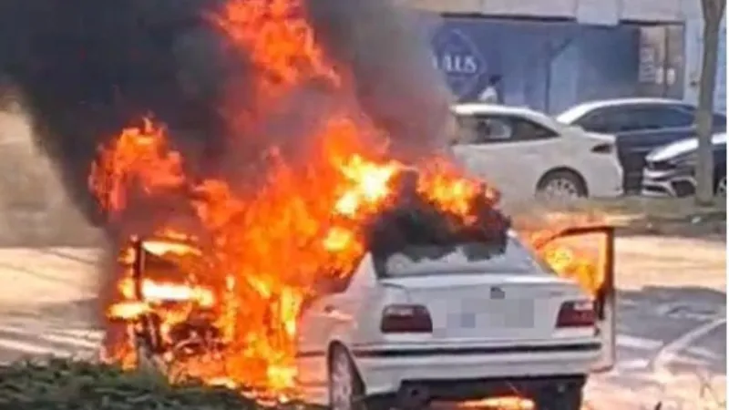 LPG'li Araç Alev Topuna Döndü! İşte O Anlar!