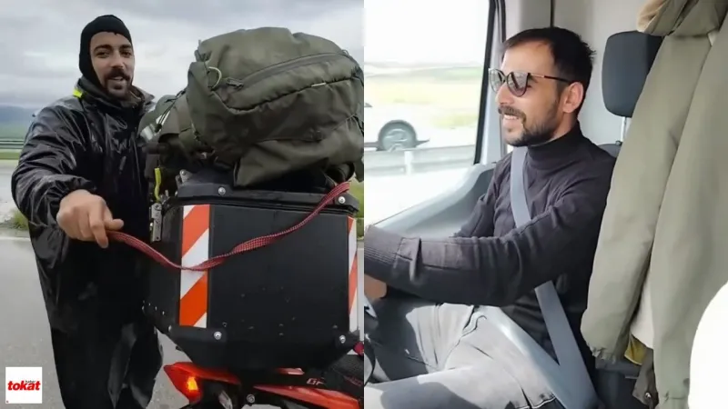 Tokatlı Motorcu Ankara'da! Yağmur Sürprizi Oyun Havasına Döndü