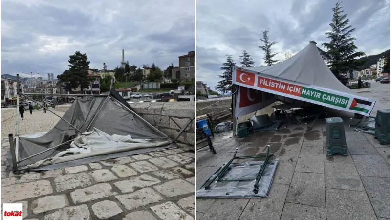 Tokat'ta Fırtına Kabusu! Çadır Uçtu, Çatılar Nehire Savruldu!
