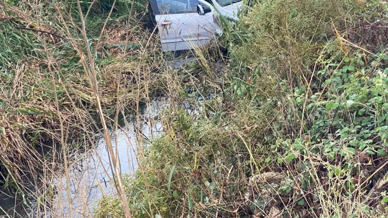 Niksar’da Feci Kaza: Otomobil Sazlığa Uçtu, Sürücü Yaralandı