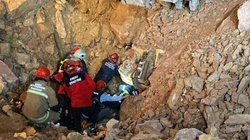 Ordu Taş Ocağında Facia! Göçükte 1 Ölü, Çalışmalar Durdu!