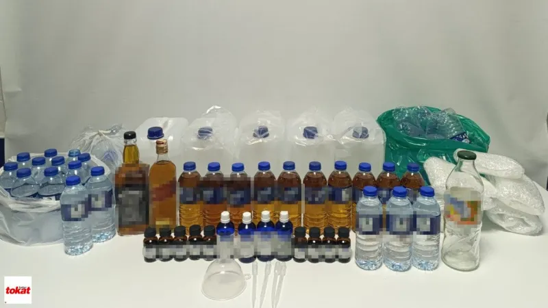 Sahte İçki Operasyonu: 25 Litre Etil Alkol ve 9 Litre Sahte İçki Ele Geçirildi