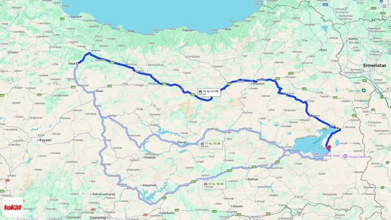 Tokat-Van Arası Kaç Kilometre, Kaç Saat? İşte En Uygun Ulaşım Seçenekleri
