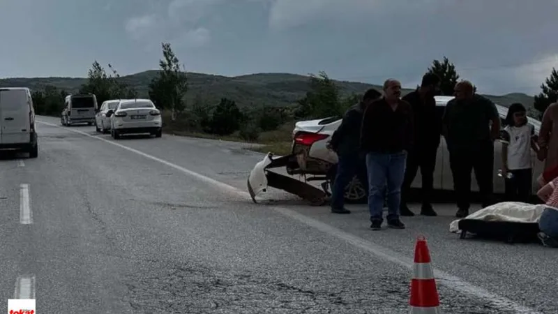 Tokat'ta iki otomobilin çarpıştığı kazada 2 kişi yaralandı