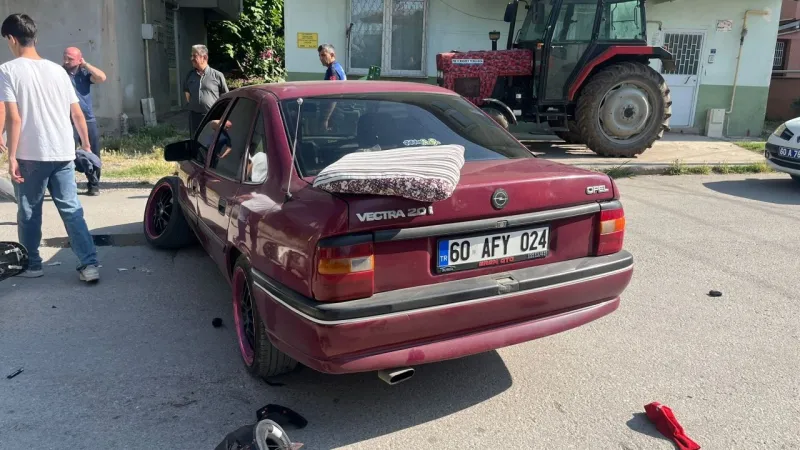 Tokat'ta Feci Kaza! Motosiklet ve Otomobil Çarpıştı: Yaralılar Var!
