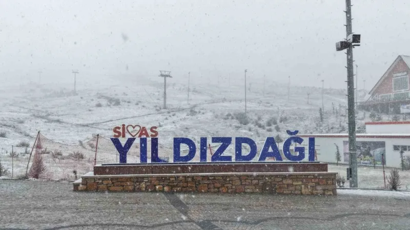 Yıldız Dağı beyaz gelinliğini giydi, kayak merkezi havadan görüntülendi